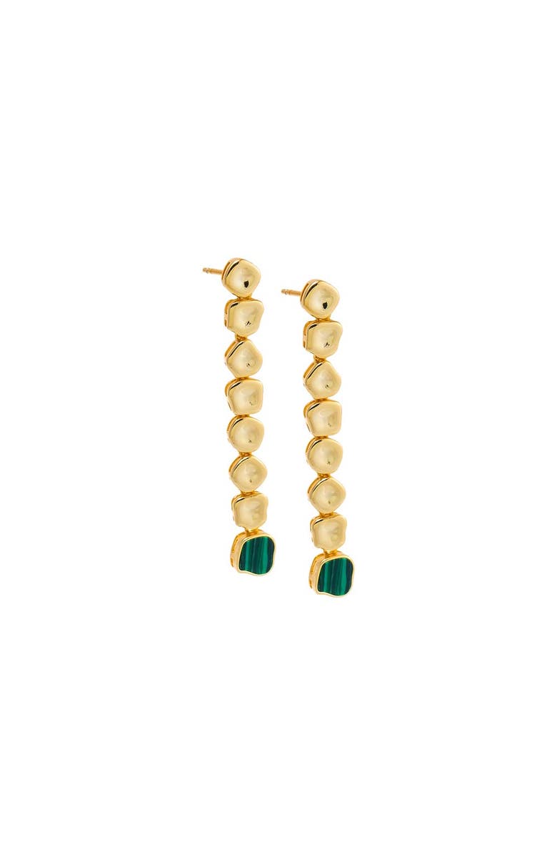 BY ADINA EDEN Solid Multi Shape Colored Drop Stud Earring, Main, color, Malachite