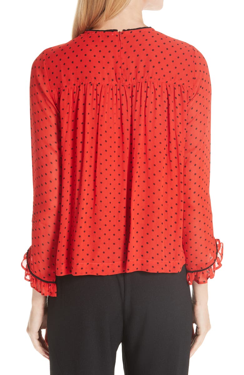 Ganni Print Georgette Blouse, Alternate, color, 