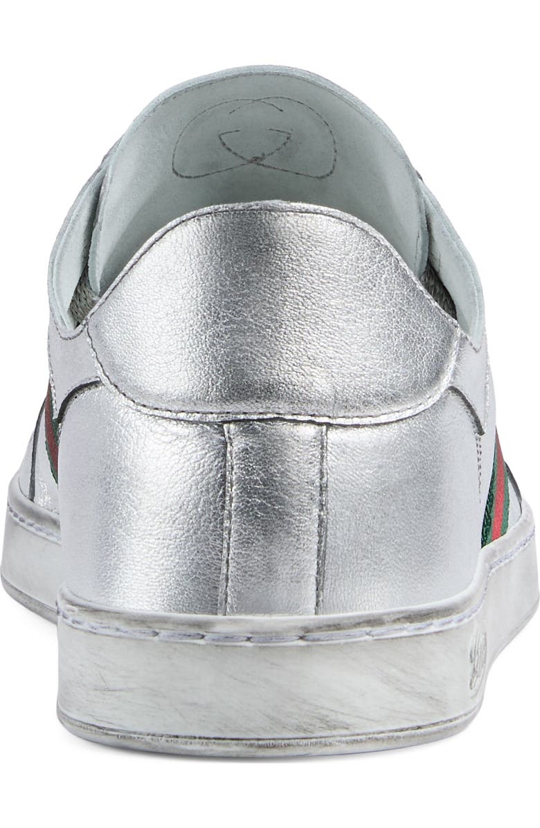 Gucci Coda Metallic Low Top Sneaker, Alternate, color, Silver Metallic