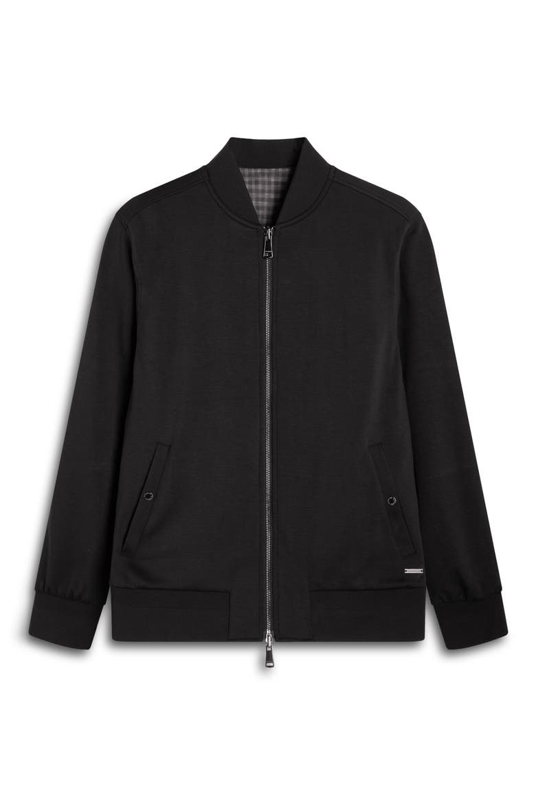 Soft Touch Knit Bomber Jacket, Alternate, color, BLACK
