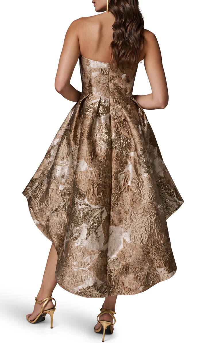 Donna Karan New York Metallic Jacquard Strapless Gown, Alternate, color, Umbria Multi