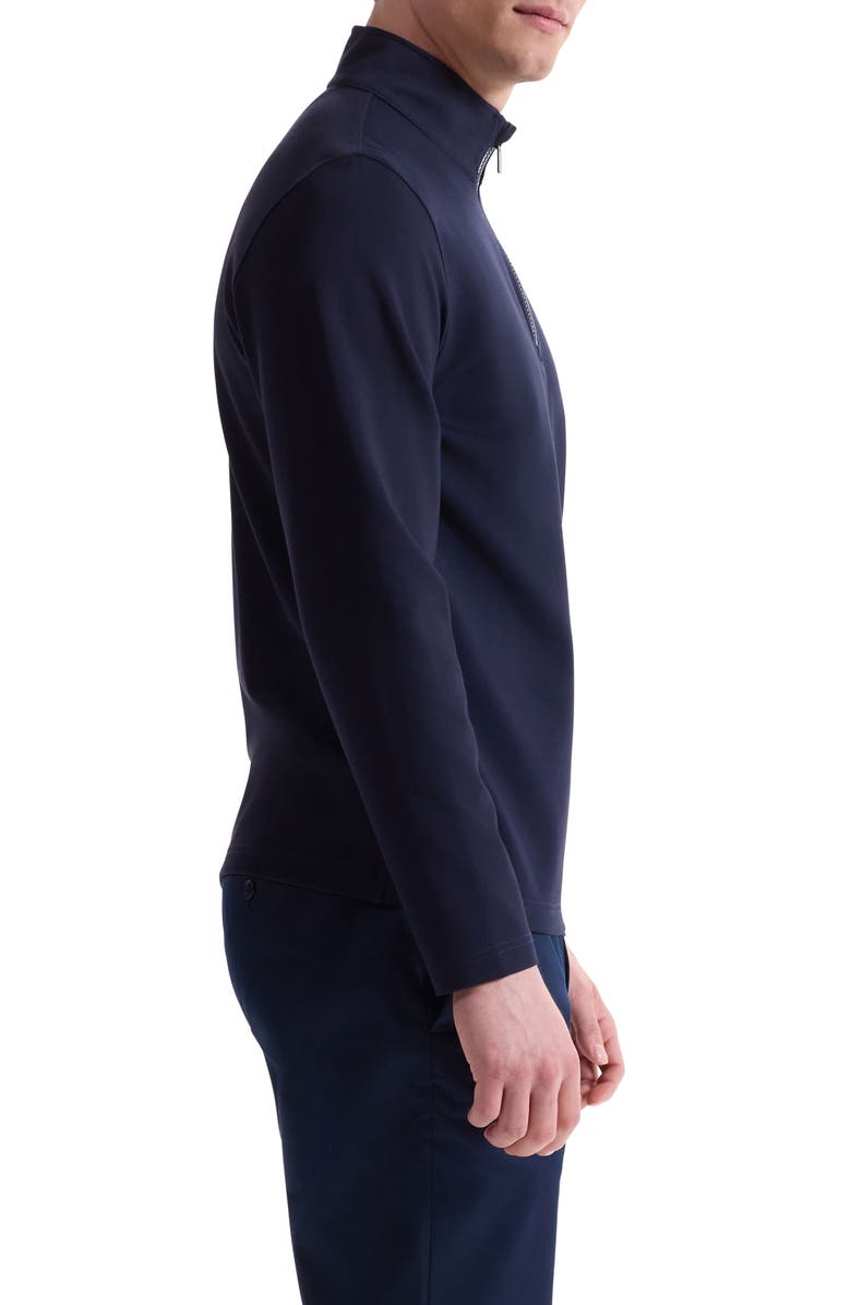 Bugatchi Solid Quarter Zip Pullover, Alternate, color, Navy