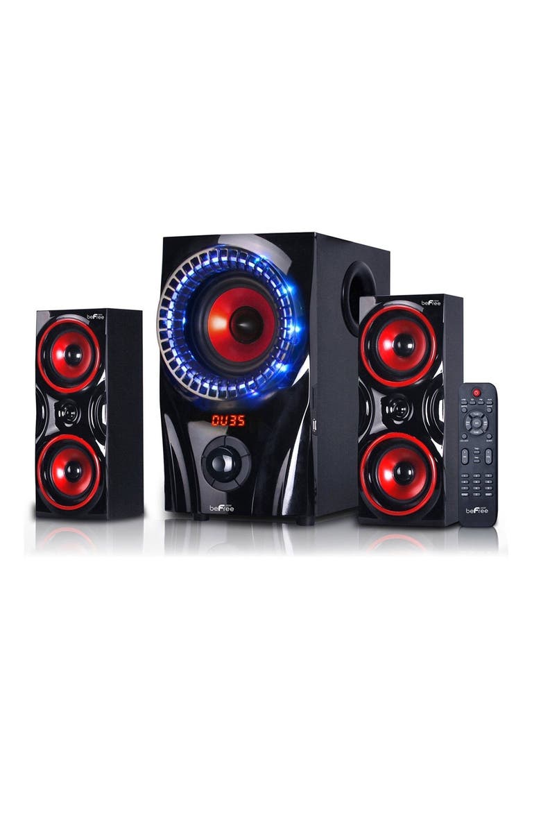 Befree Sound 2.1 Channel Bluetooth Surround Sound Speaker System, Main, color, Red