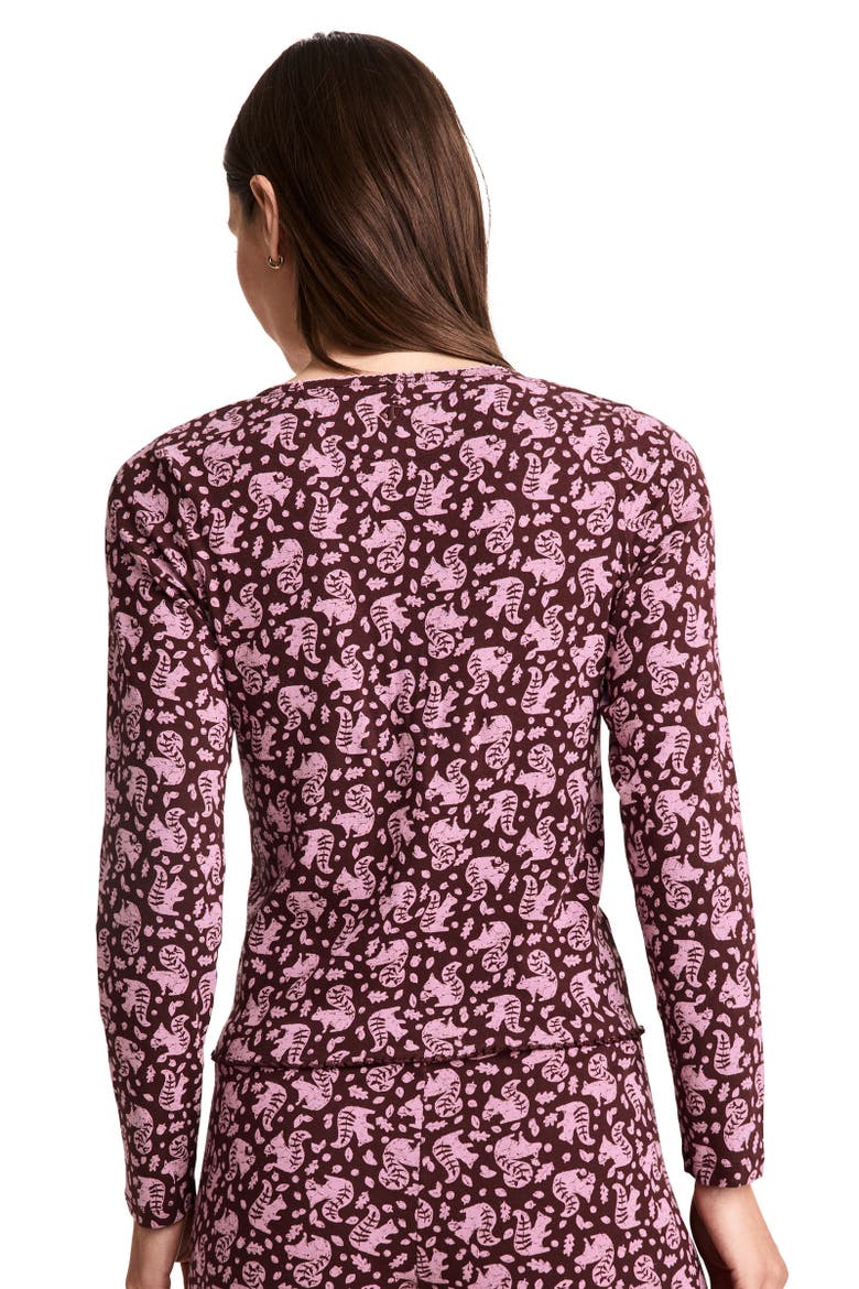 Women's Pointelle Cotton Stretch Sleep Top, Alternate, color, Critters