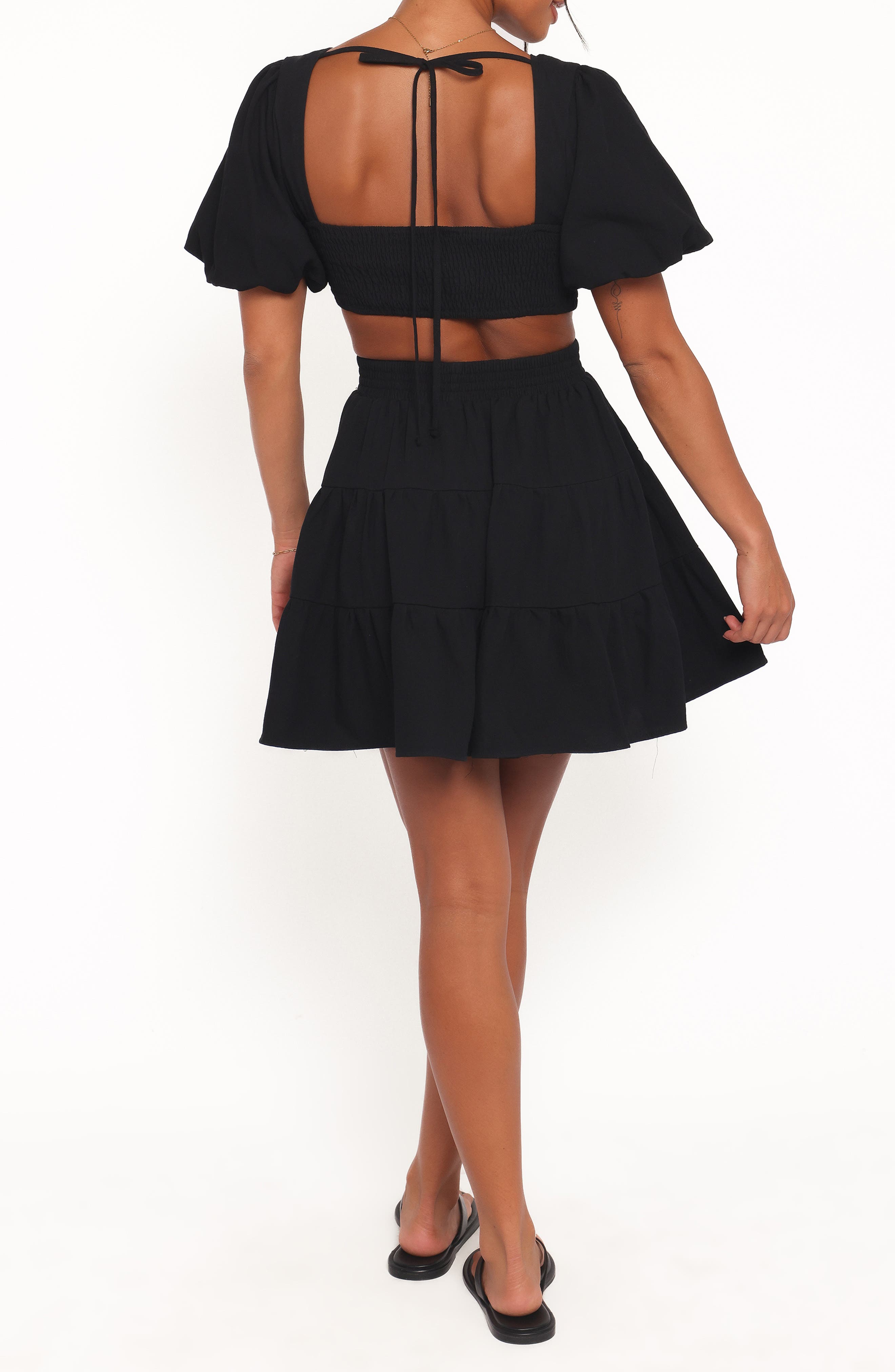 Doris Puff Sleeve Cotton Minidress - image 2