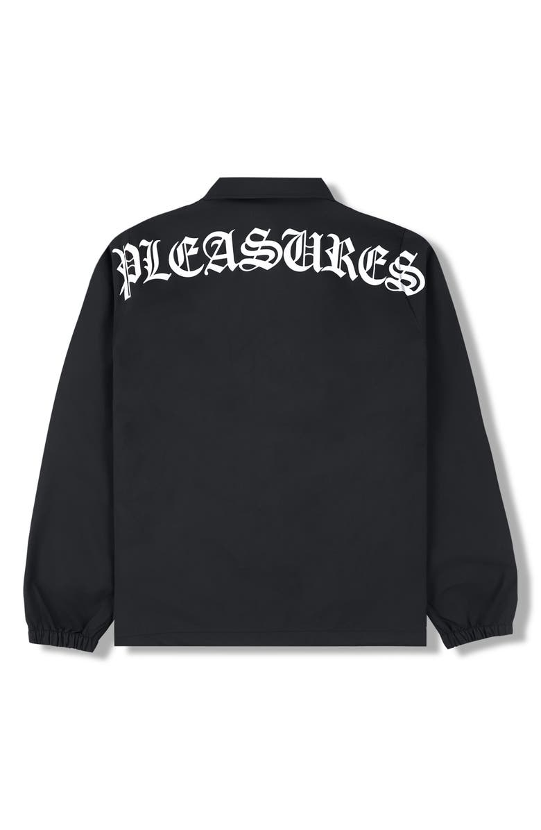 PLEASURES Neural Logo Graphic Coach's Jacket, Alternate, color, Black