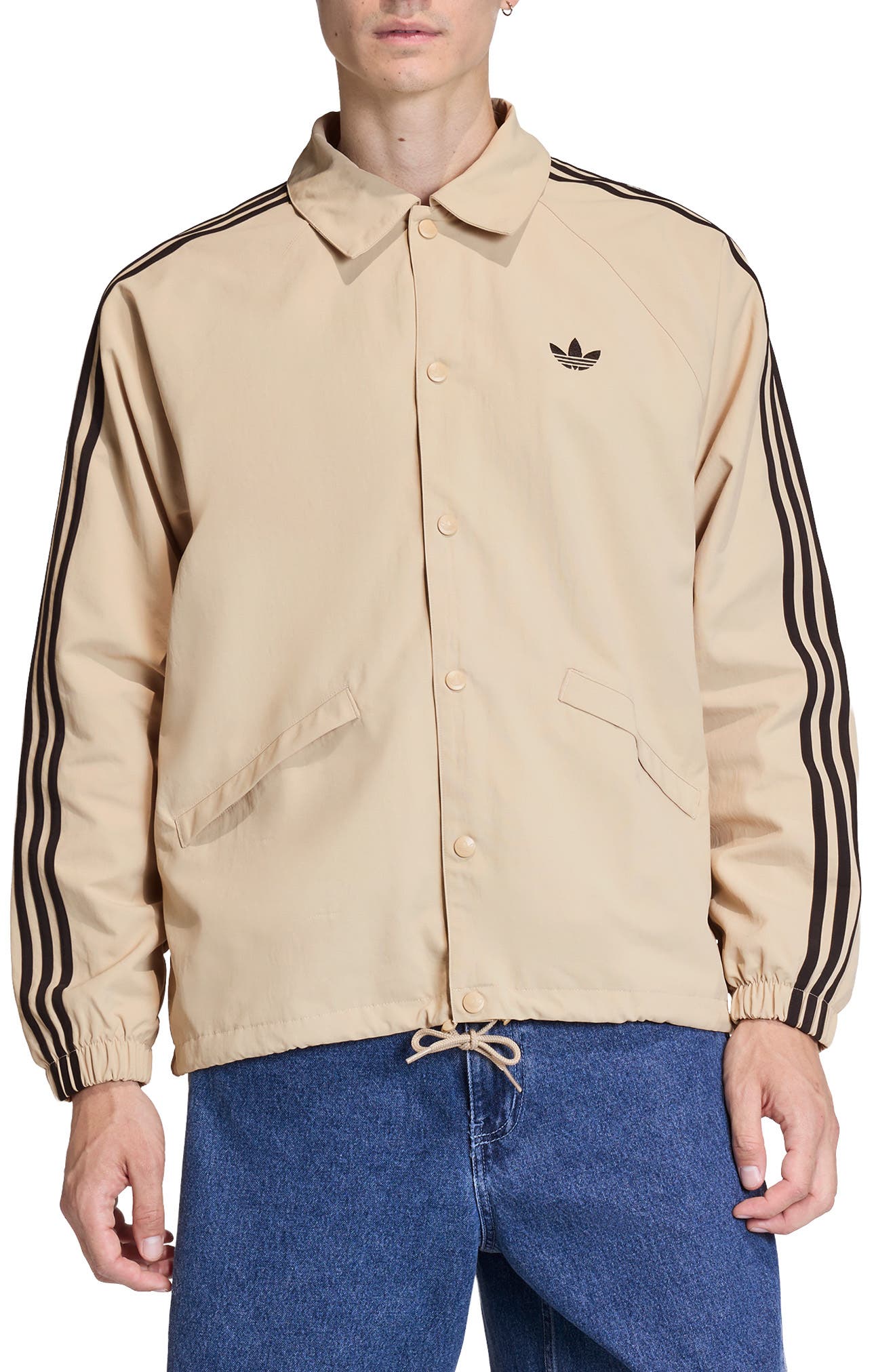 3-Stripes Snap-Up Nylon Jacket
