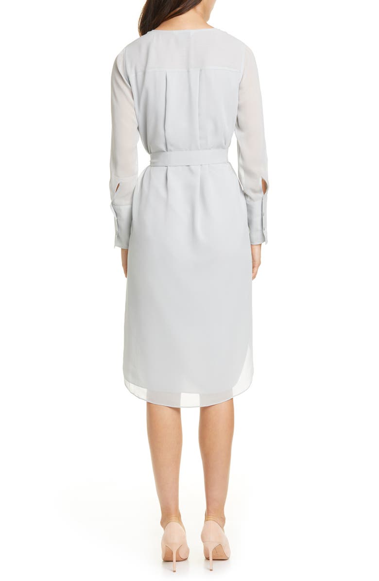 club monaco long sleeve dress Club Monaco Navy Blue Chiffon Long Sleeve