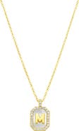 Adornia Crystal Mother of Pearl Initial Pendant Necklace