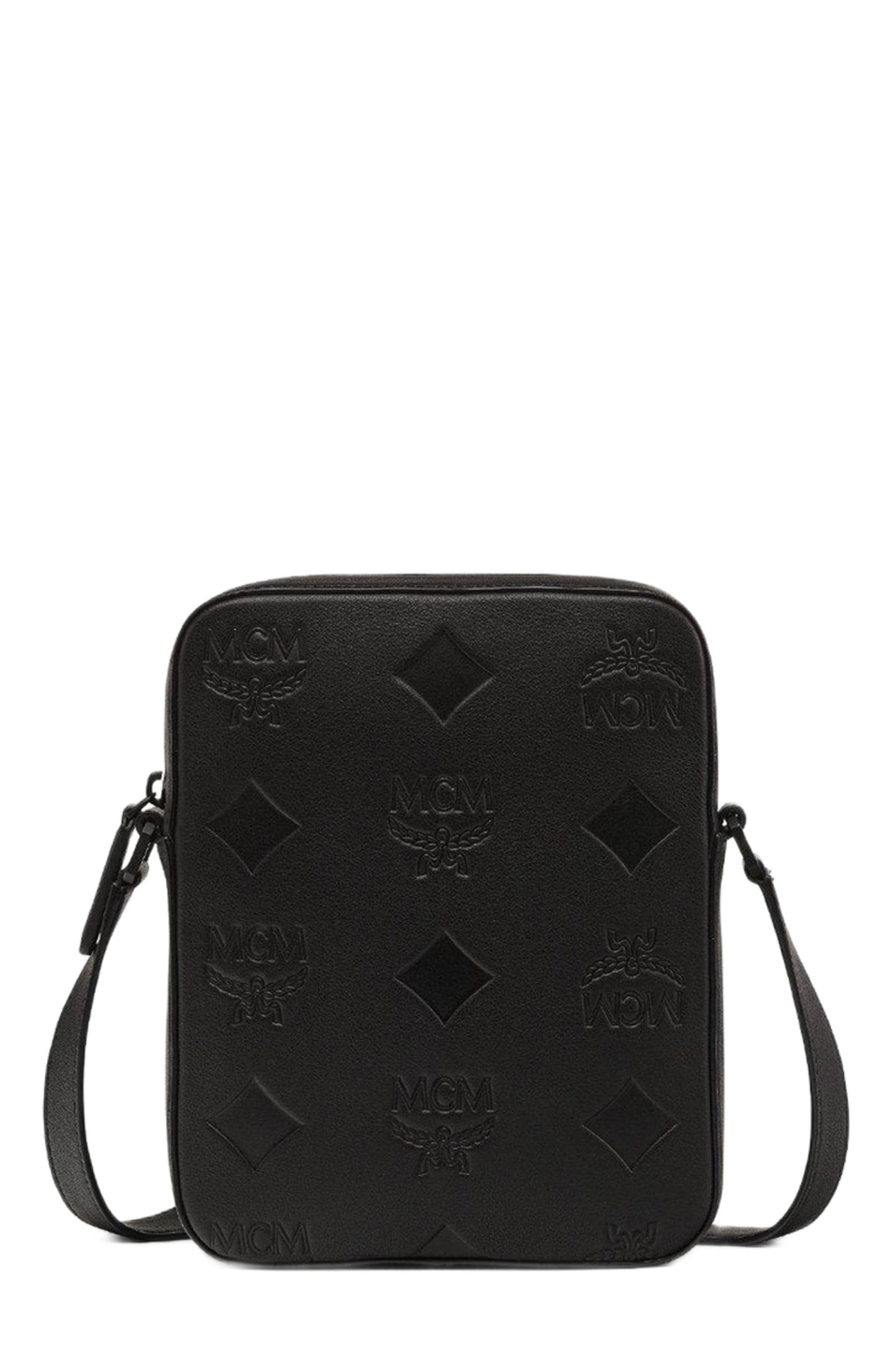 MCM Klassik Crossbody in Maxi Monogram Leather, Main, color, Black