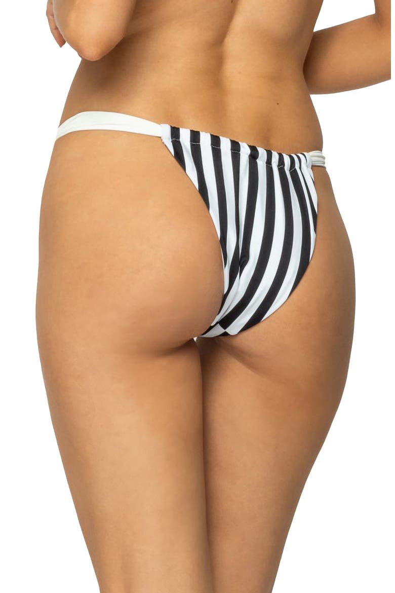 Dini Stripe Bikini Bottoms, Alternate, color, BLACK-AND-WHITE