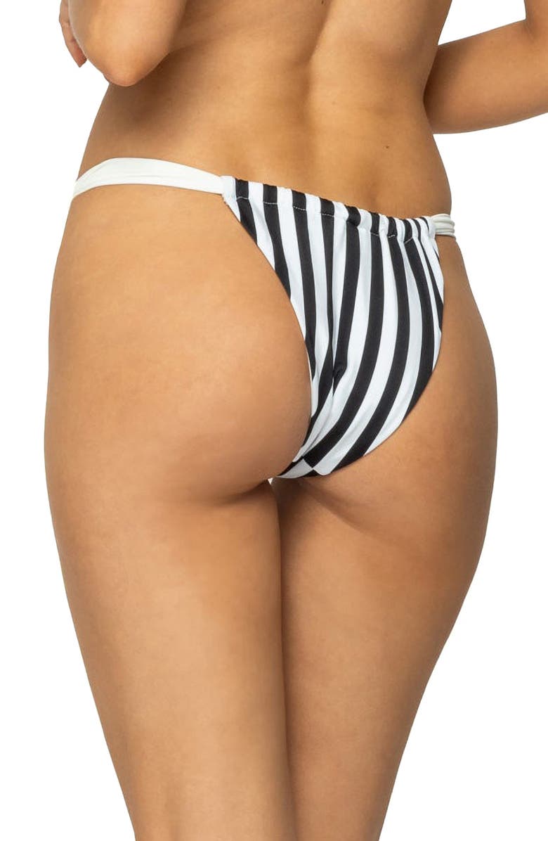 EDIKTED Dini Stripe Bikini Bottoms, Alternate, color, Black-And-White
