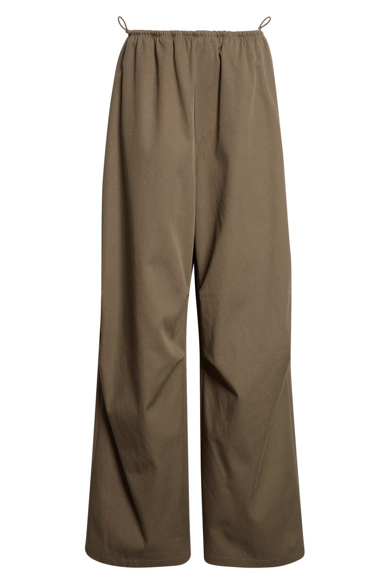 Logo Elastic Cotton Twill Wide Leg Pants, Alternate, color, ARMY GREEN