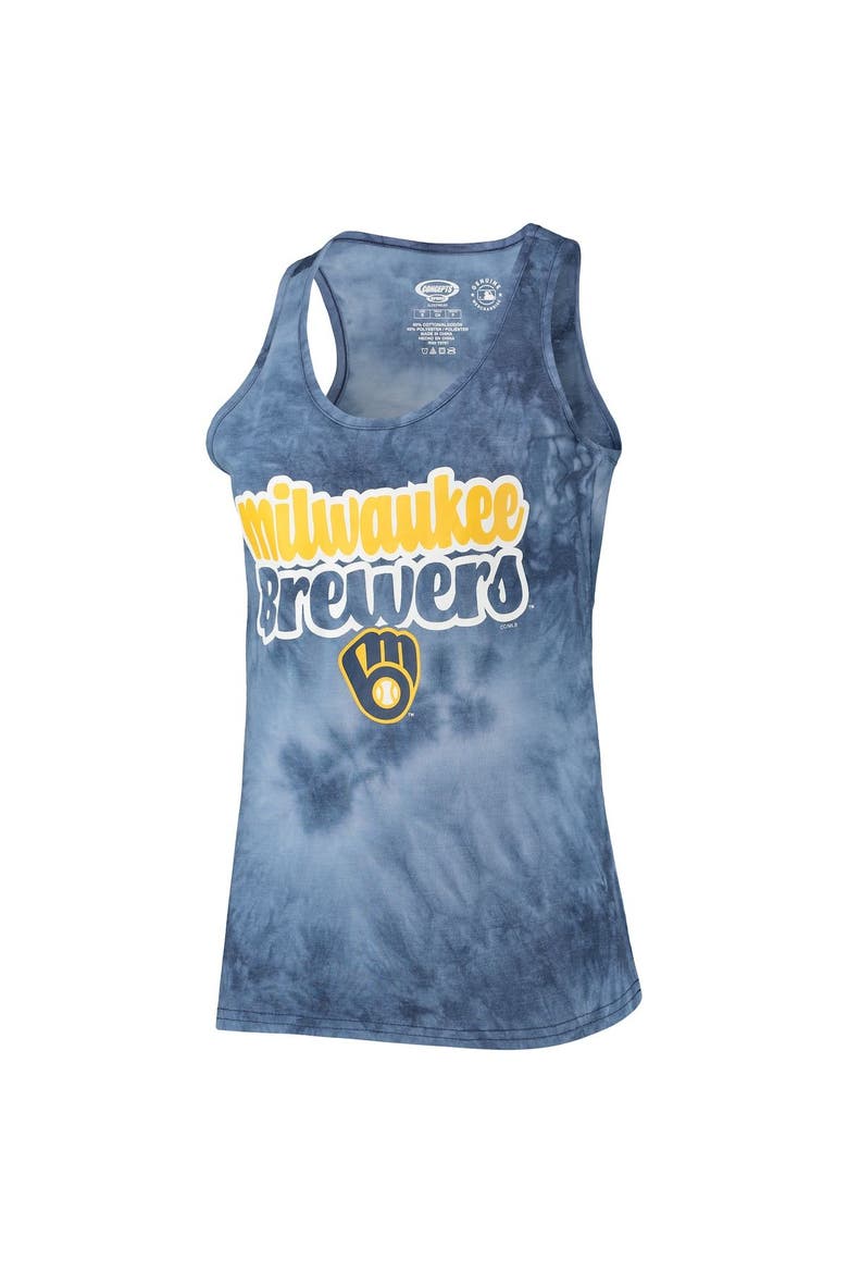 Women's Concepts Sport Navy Milwaukee Brewers Billboard Racerback Tank Top & Shorts Set, Alternate, color, Navy