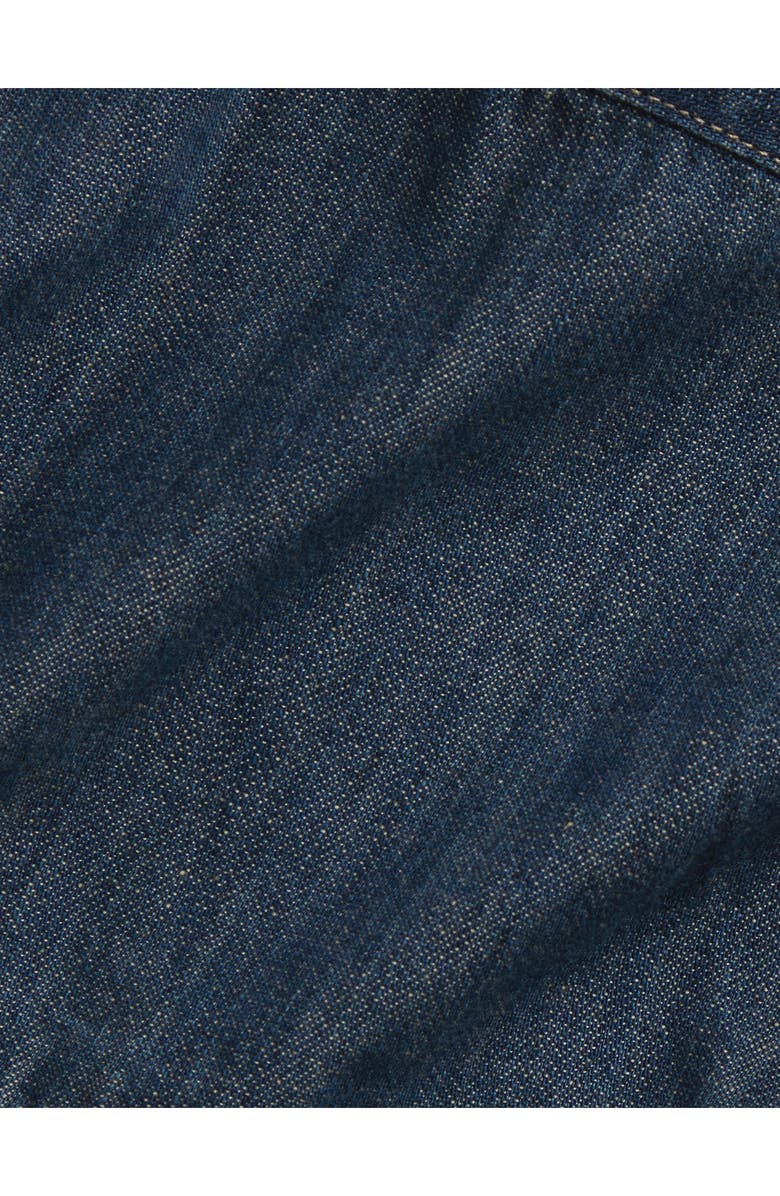 Ralph Lauren Puff Sleeve Cotton Denim Button-Up Shirtdress with Bloomers, Alternate, color, Blaine Wash