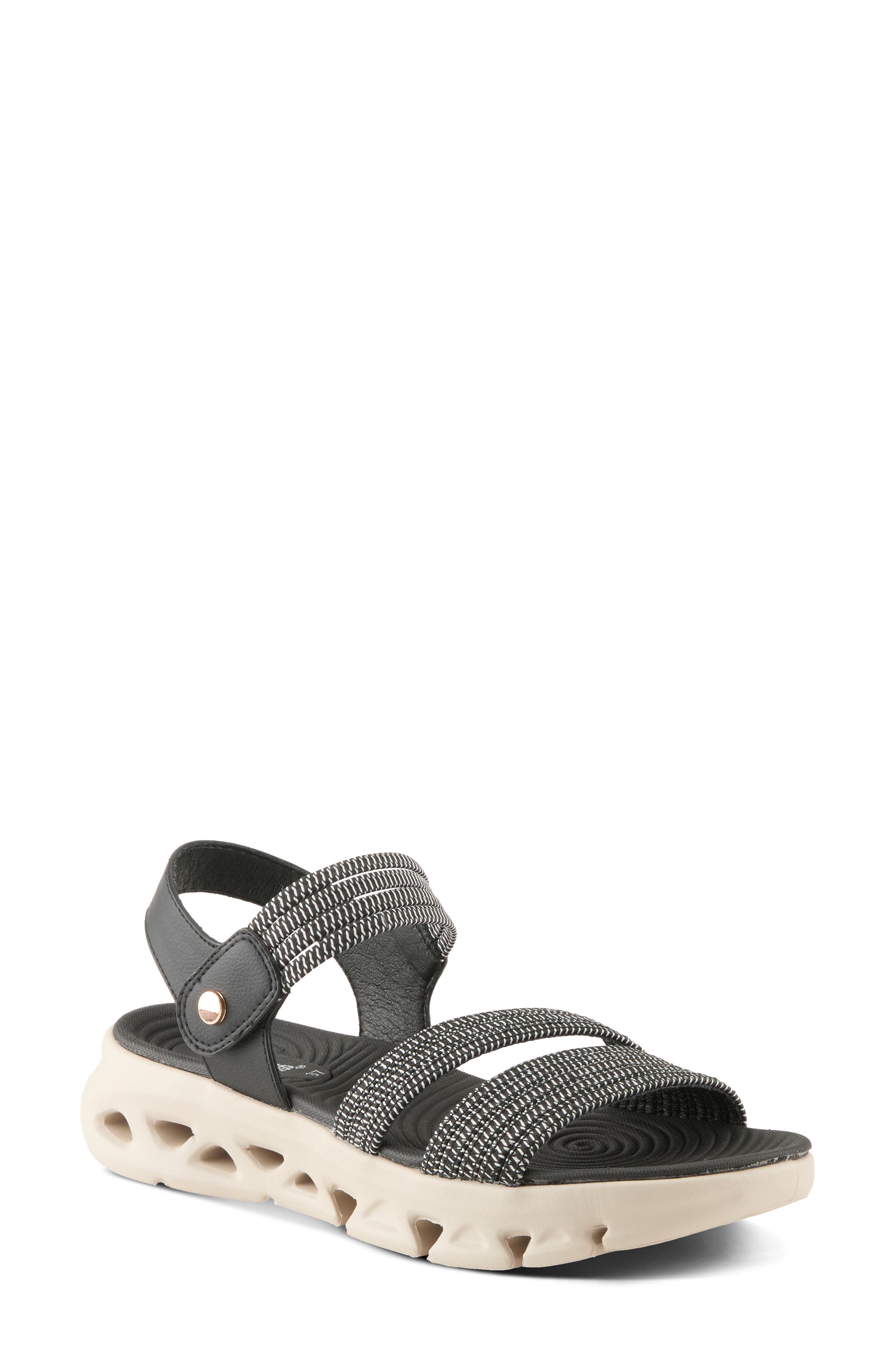 Flexus by Spring Step Garlina Platform Wedge Sandal, Main, color, Black