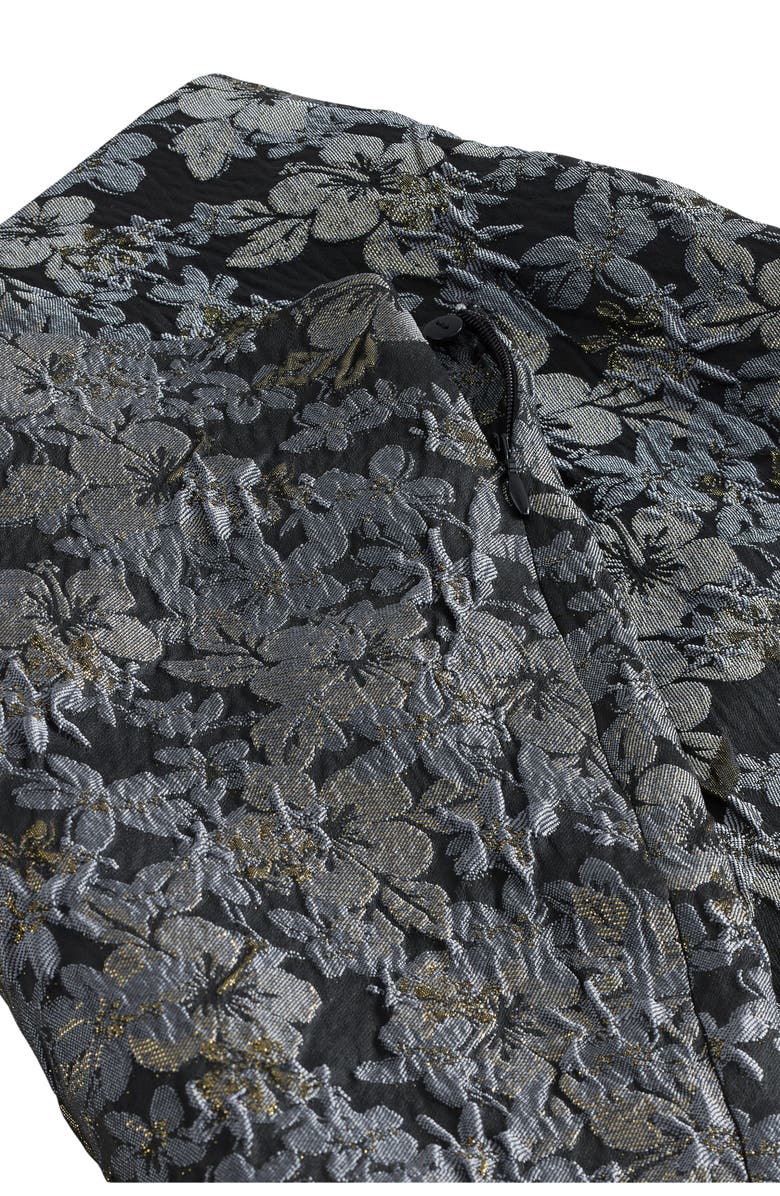 NEXT Metallic Floral Jacquard Miniskirt, Alternate, color, Grey