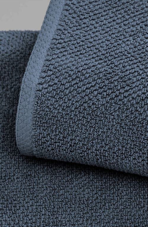 Woven & Weft Cotton 4-pack Textured Bath Towel Set In Stone Blue