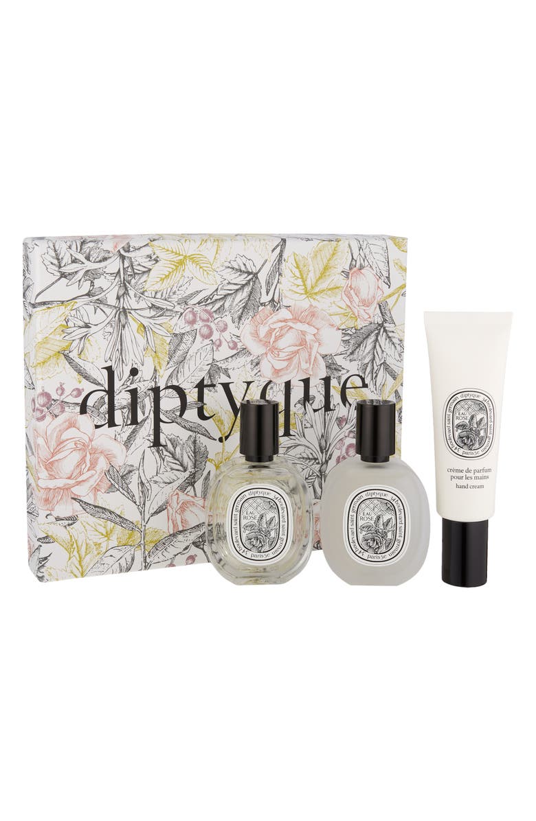 Diptyque Eau Rose Eau de Toilette, Hair Mist & Hand Cream Set $176 Value, Alternate, color,
