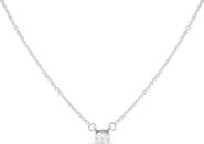 Haus of Brilliance 14K White Gold 1/4 Cttw Lab Grown Oval Solitaire Diamond East West Pendant Necklace