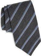 David Donahue Stripe Wool & Cashmere Blend Tie