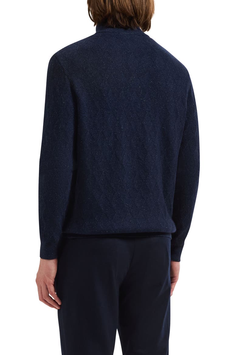Wool & Cashmere Blend Quarter Zip Sweater, Alternate, color, NAVY