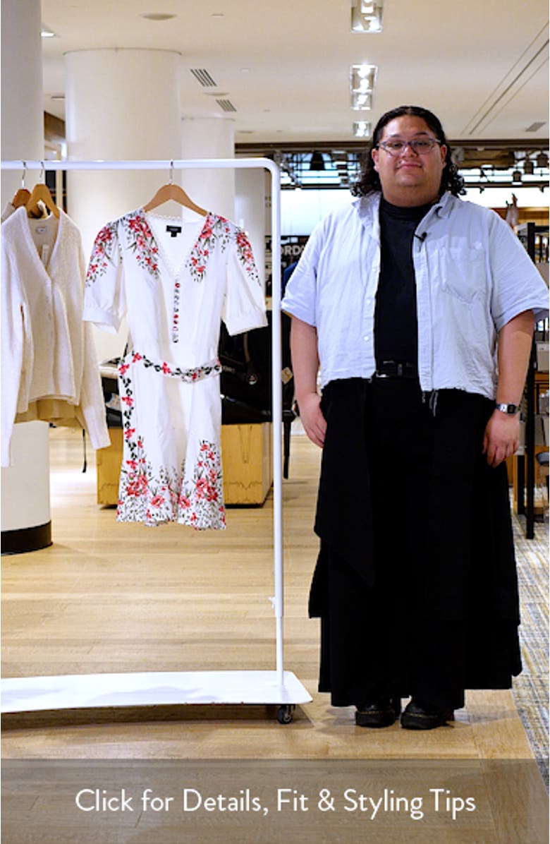 Floral Belted Puff Sleeve Midi Dress, sales video thumbnail