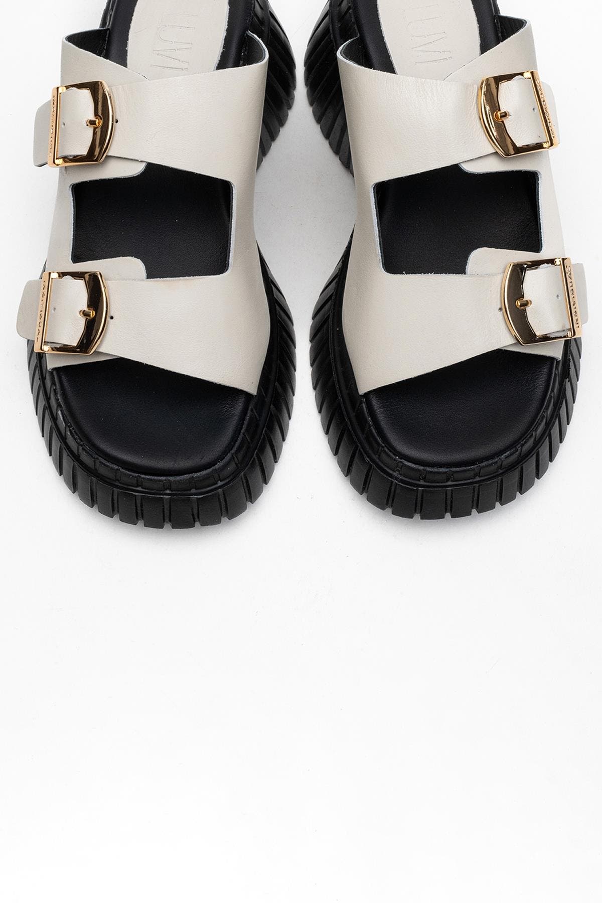 Forever & Always Shoes Joanes Leather Two-Strap Platform Sandal, Alternate, color, Light Beige Leather