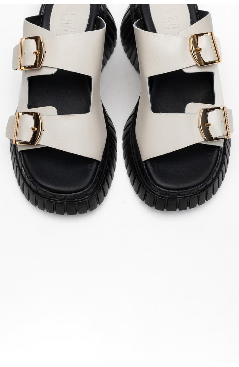 Forever & Always Shoes Joanes Leather Two-Strap Platform Sandal, Alternate, color, Light Beige Leather