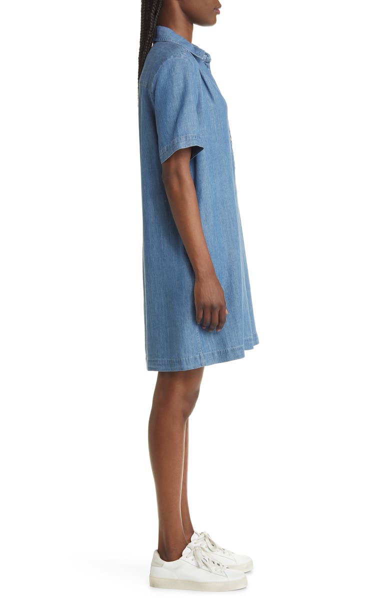 Faherty Hana Chambray Mini Shirtdress, Alternate, color,