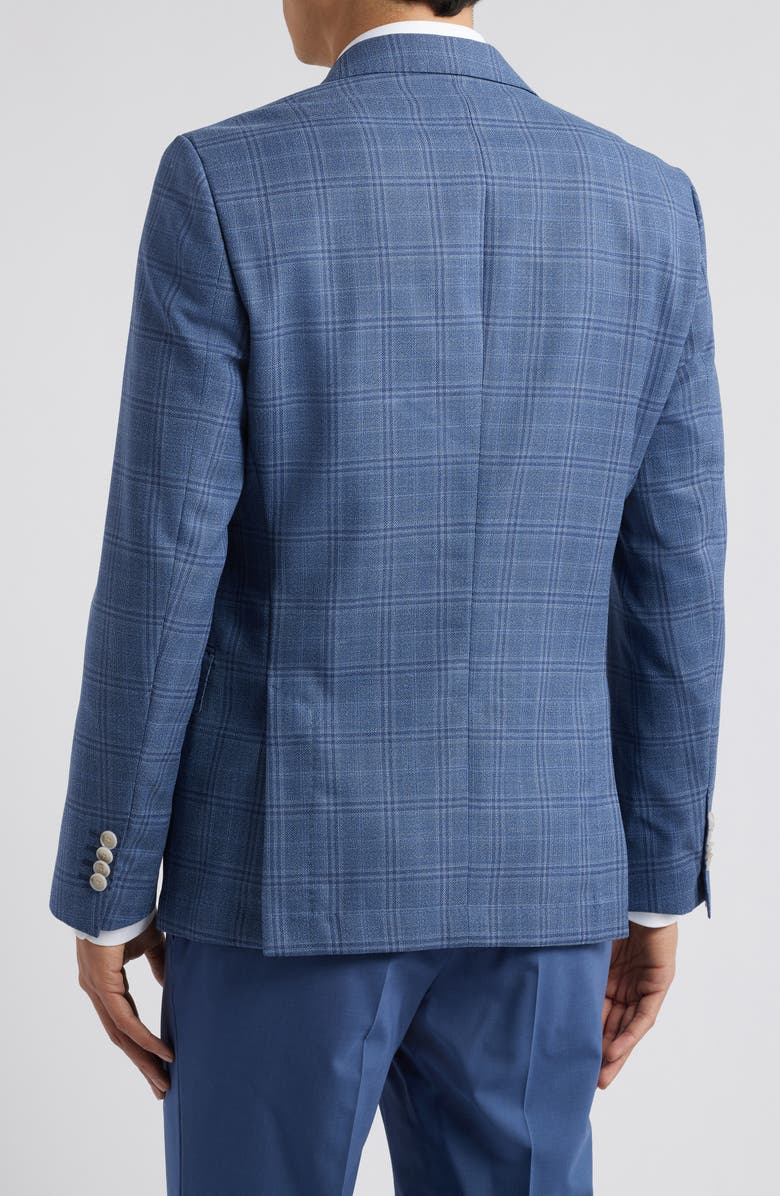 BOSS Hutson Blue Check Wool Sport Coat, Alternate, color, Dark Blue