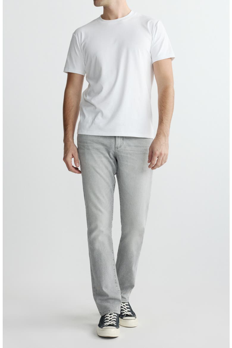 Stretch Cotton Rib Crewneck T-Shirt, Alternate, color, WHITE