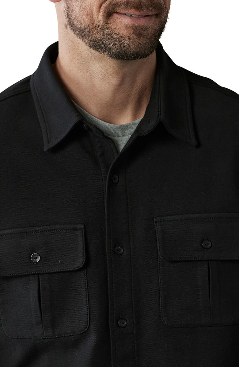 The Normal Brand Tailored Terry Shirt Jacket, Alternate, color, Black