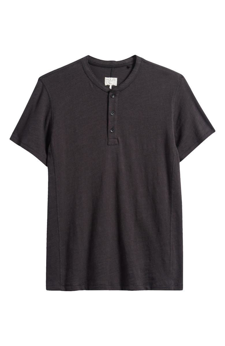 rag & bone Classic Short Sleeve Henley, Alternate, color, Jet Black