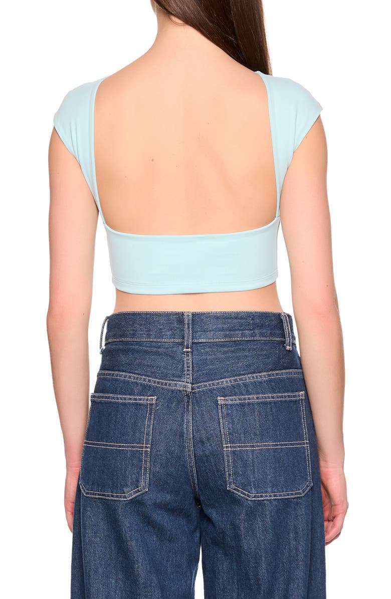 Susana Monaco Open Back Cap Sleeve Crop Top, Alternate, color, Breathe