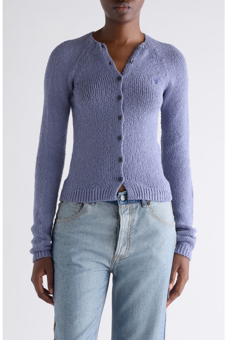Bouclé Rib Cardigan, Main, color, STEEL BLUE