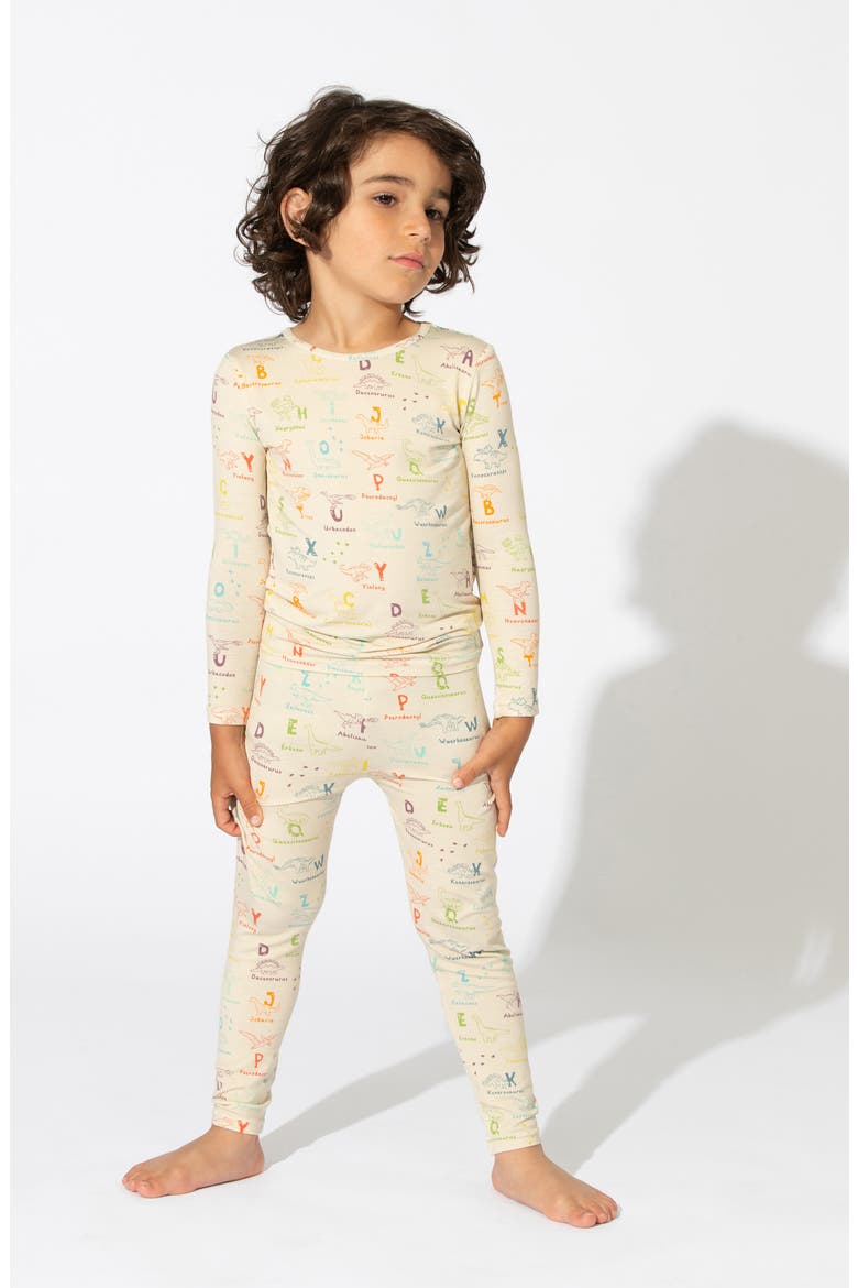 Kids' Dinosaur ABC's Set of 2 Piece Pajamas, Alternate, color, BEIGE