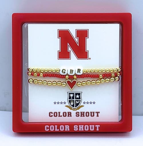 Color Shout Nebraska Love My College Bracelet Stack In Gold