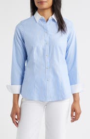 Foxcroft Dianna Stripe Non-Iron Cotton Shirt