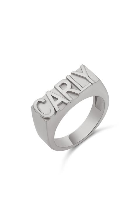 Block Letter Name Ring