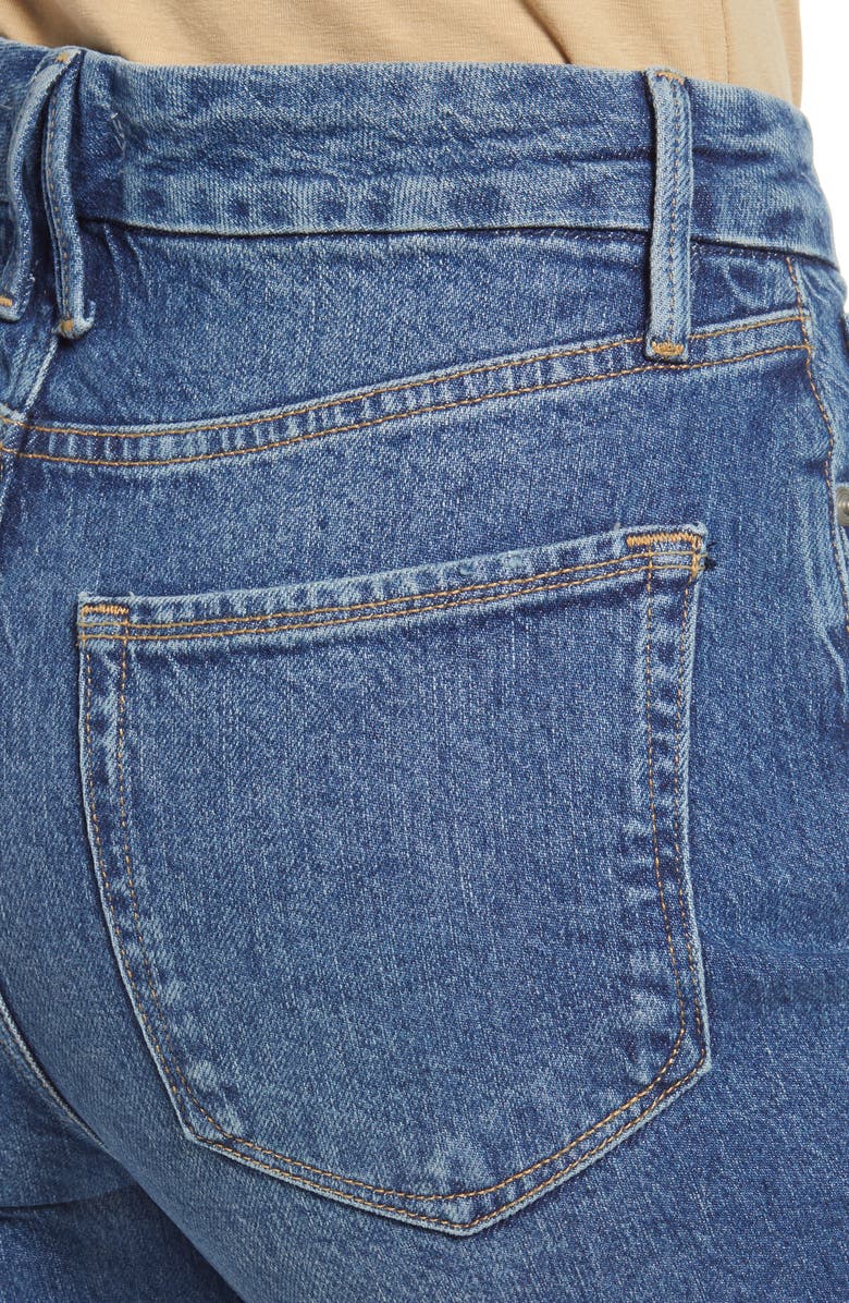 Good American Good Classic Raw Hem High Waist Slim Jeans, Alternate, color, 