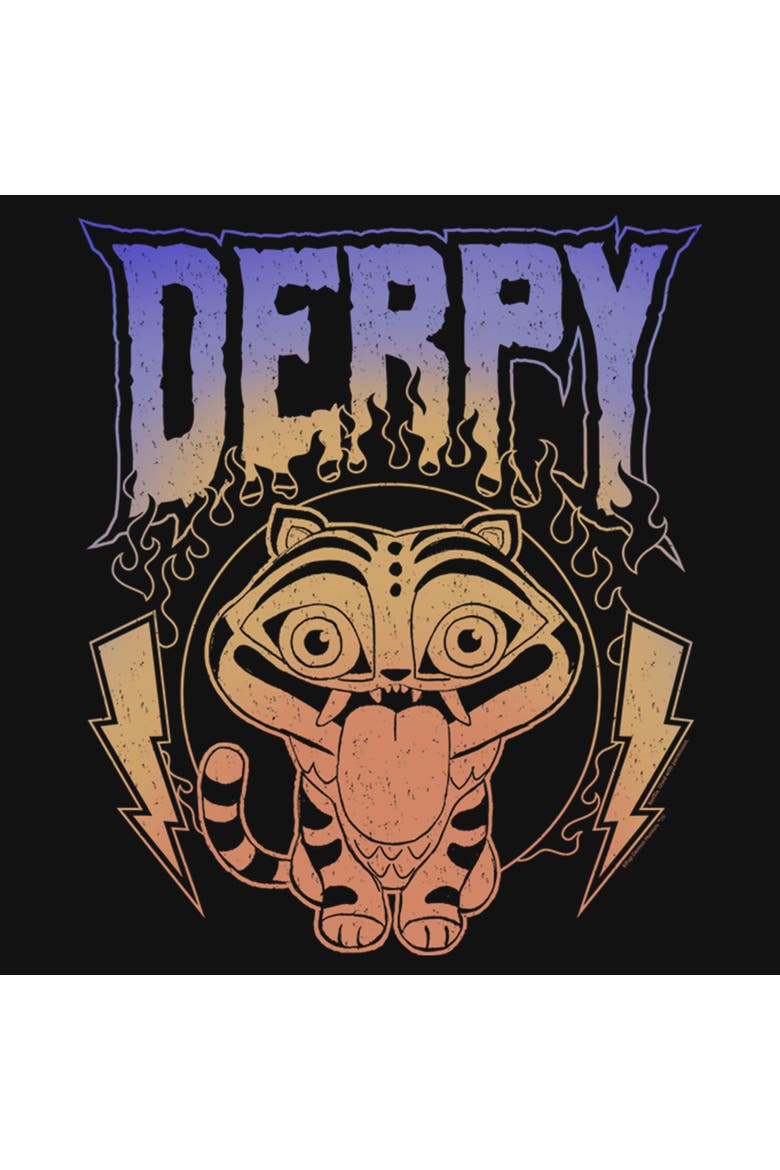Girls KPop Demon Hunters Mythic Lightning Derpy T Shirt, Alternate, color, Black
