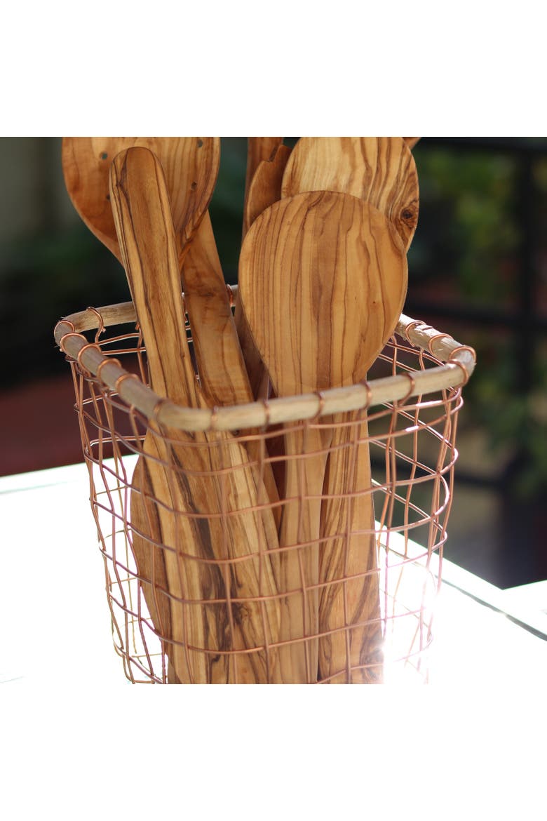 Olive Wood Serving Spoon, Alternate, color, Olive Wood