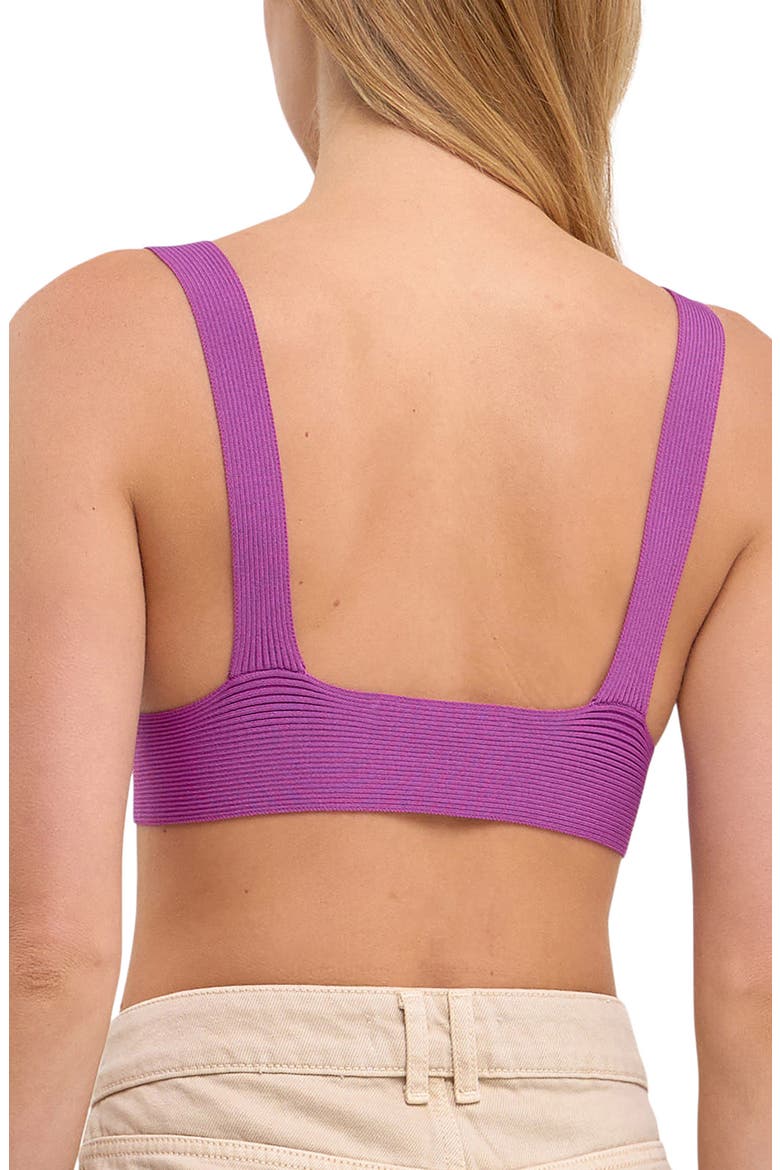 Twisted Ribbed Bralette Top, Alternate, color, GRAPE