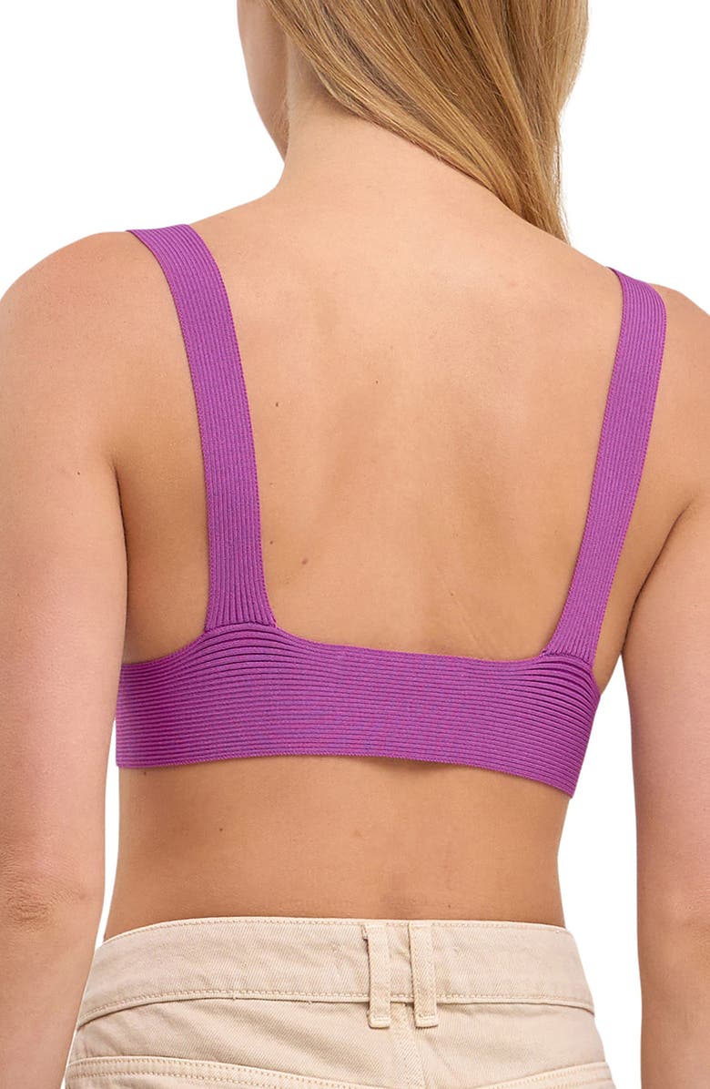 Endless Rose Twisted Ribbed Bralette Top, Alternate, color, Grape