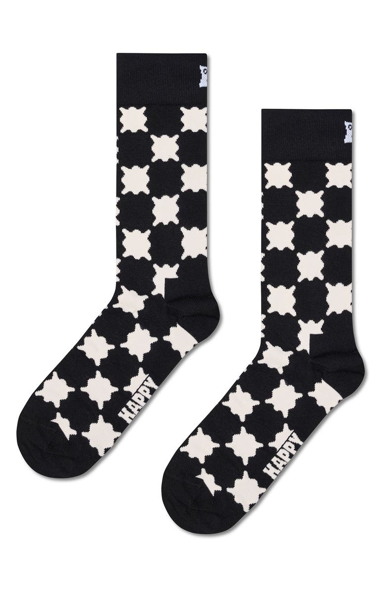 Happy Socks Assorted 3-Pack Black & White Socks Gift Box, Alternate, color, Black