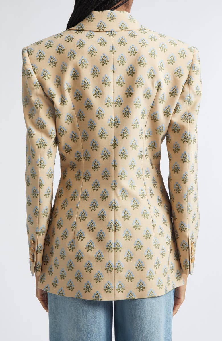 Etro Foulard Print Stretch Wool & Cotton Jacket, Alternate, color, Beige/ Blue Multicolor