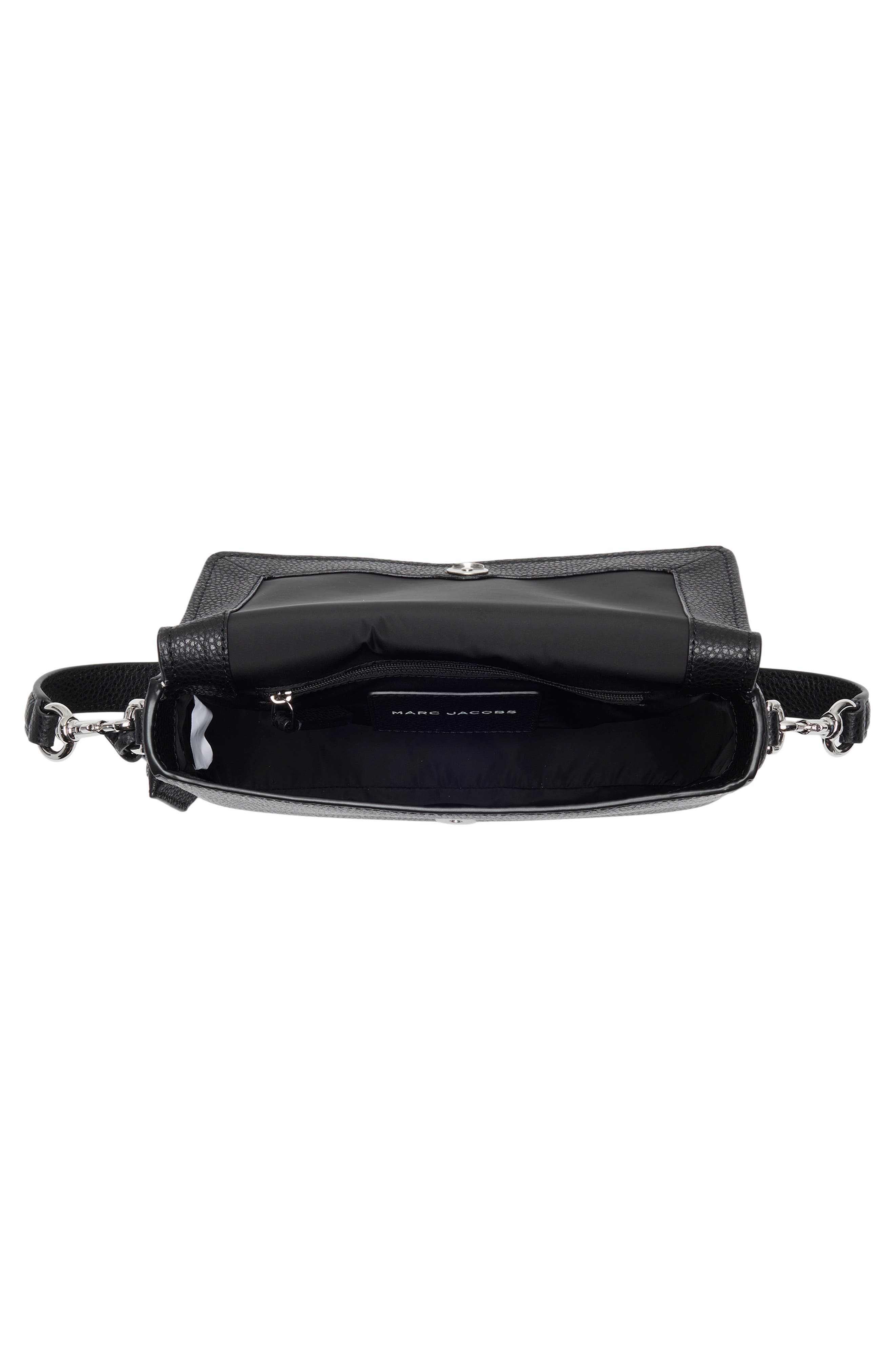 Marc Jacobs The Bold Saddle Leather Shoulder Bag, Alternate, color, Black