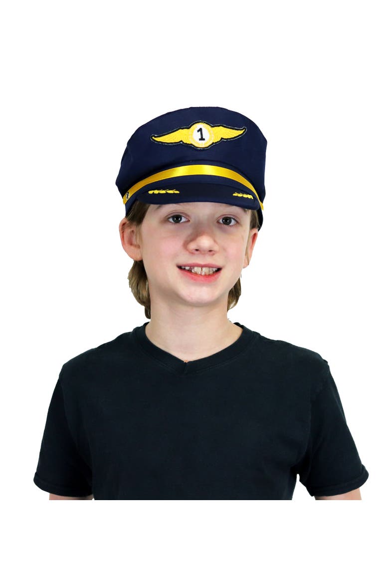 Kids Airline Pilot Cap, Main, color, Navy
