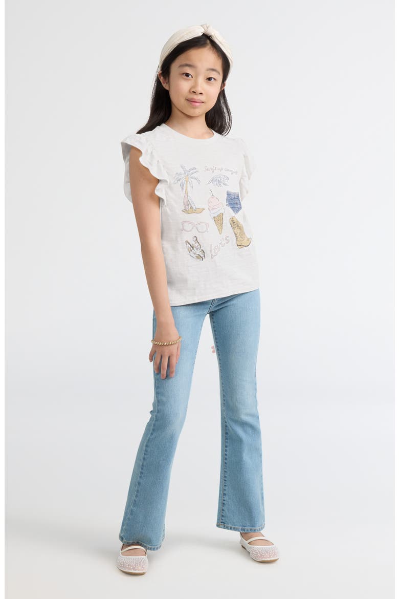 Kids' Coastal Flutter Sleeve Graphic T-Shirt, Alternate, color, ANTIQUE WHITE